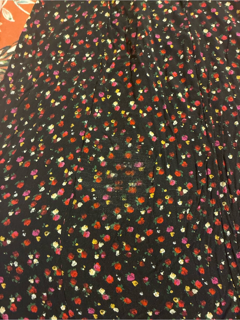 Rouje Navy Dress with Pink & Green Ditsy Floral Print - Picture 5 of 5